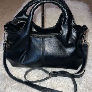 Black Elegant Hand Bag with Crossbody Strap